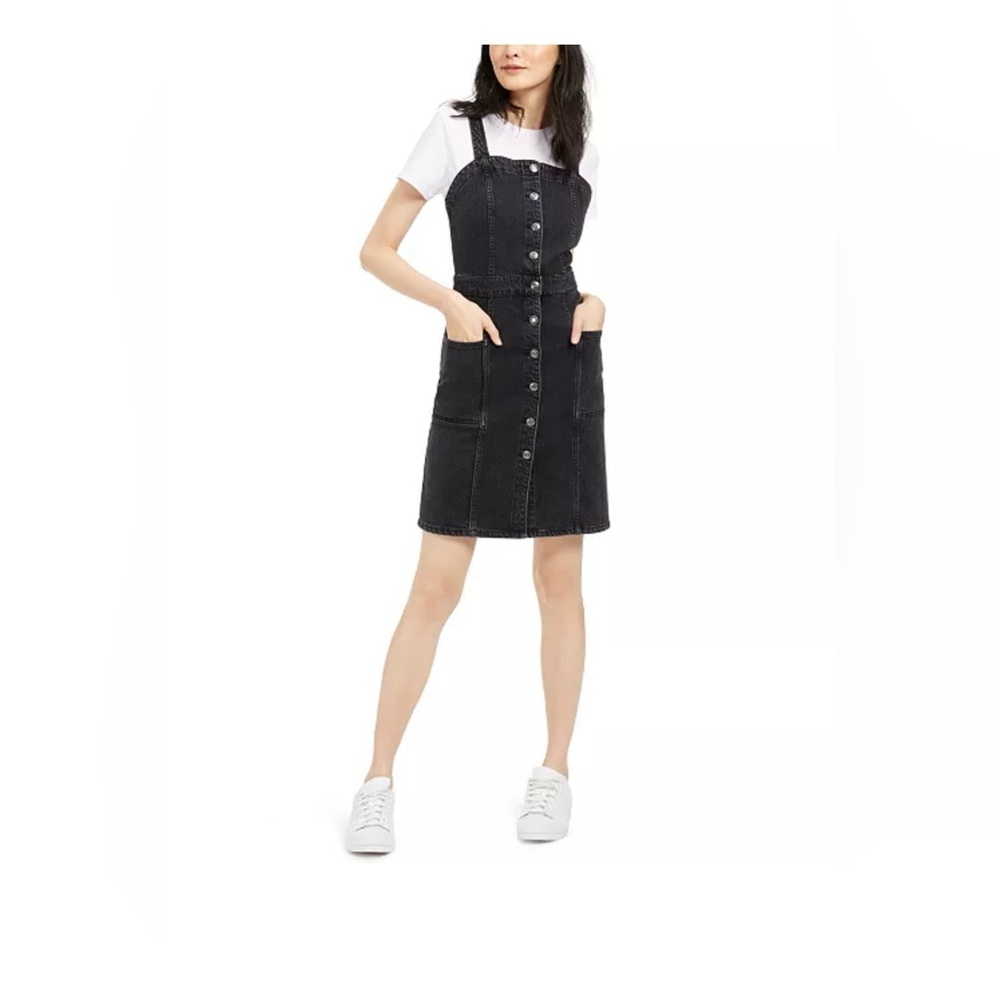 OAT—Black Denim Button-Front Dress - Picture 5 of 8